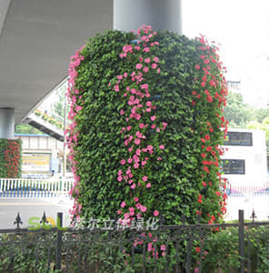 落地包式橋墩綠化-圓柱形