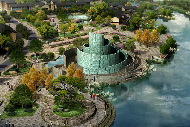 小鎮文化景觀設計效果圖